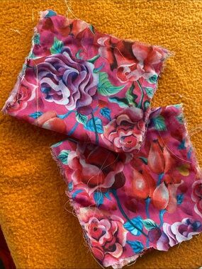 Vibrant Floral Cotton Squares - Pink Multi